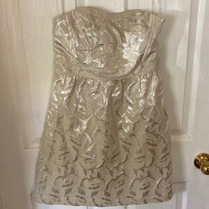 American Eagle Outfitters Metallic Strapless Mini Dress